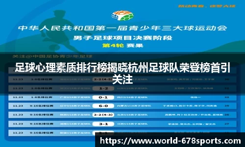 足球心理素质排行榜揭晓杭州足球队荣登榜首引关注